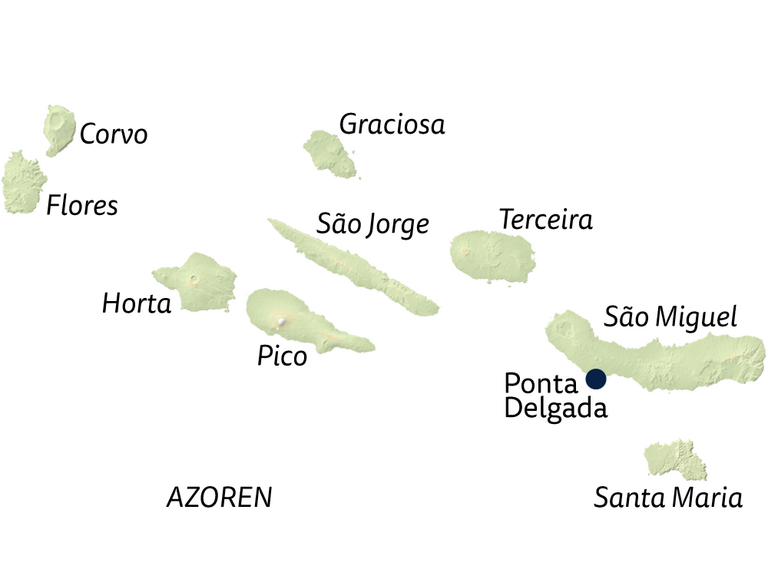 Karte von den Azoren Portugal Wolters Rundreisen