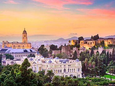 Blick auf Málaga Andalusien