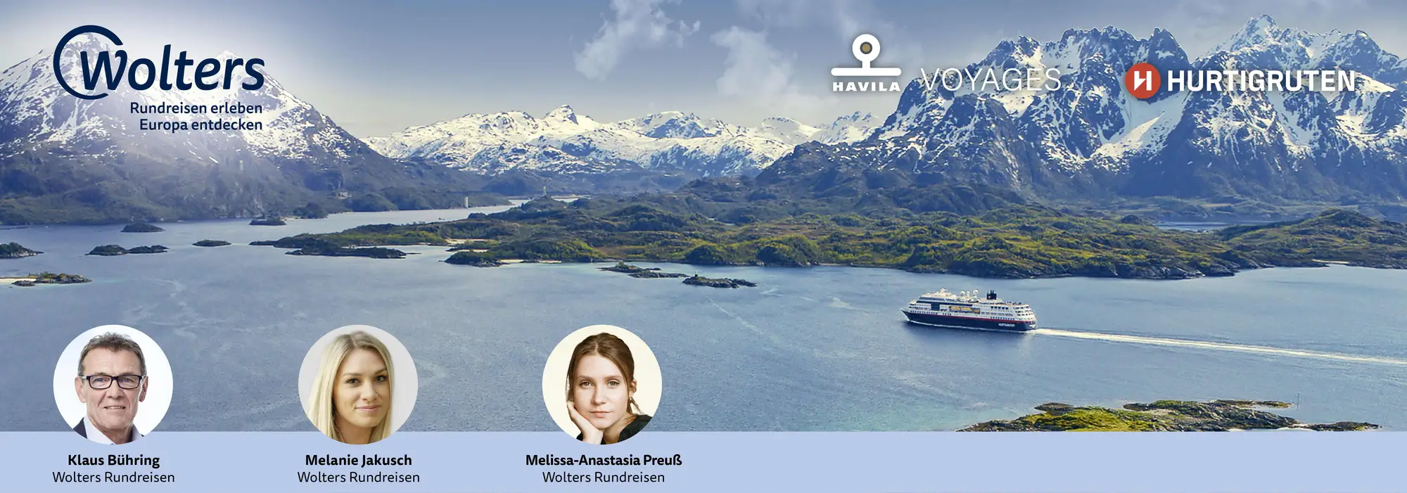 Webinareinladung Wolters Rundreisen Postschiffreisen mit Havila und Hurtigruten