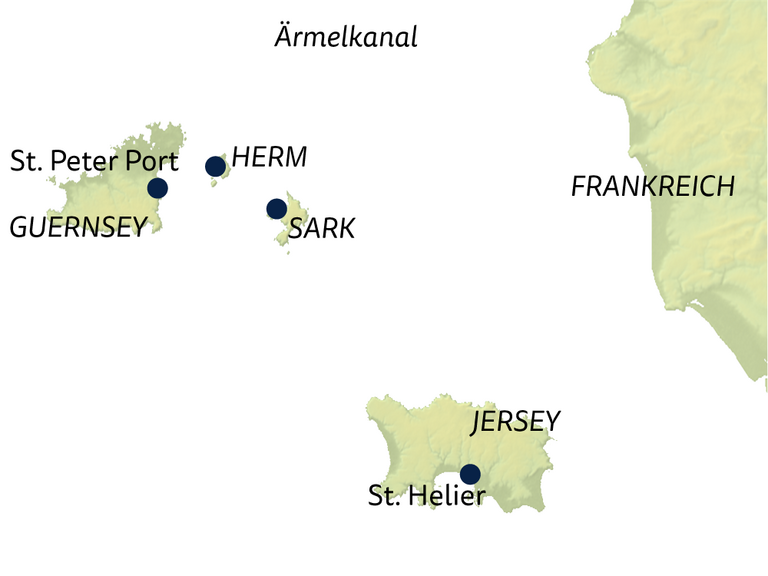 Landkarte Kanalinseln Wolters Rundreisen